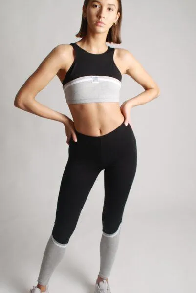 Bodyguard Bodyguard Upcycling Crop Top, Schwarz/graumelange, – Produktbild 4 von 5