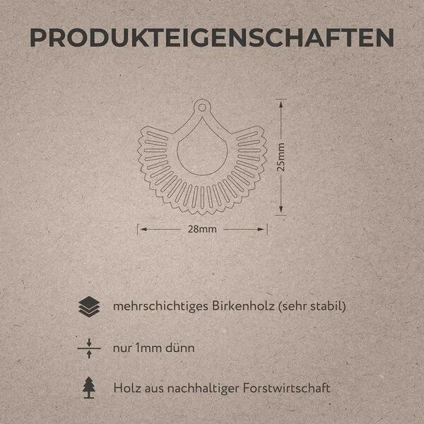 feinformart feinformart Ohrringe aus Holz - Boho, Natur (beige), – Produktbild 4 von 4