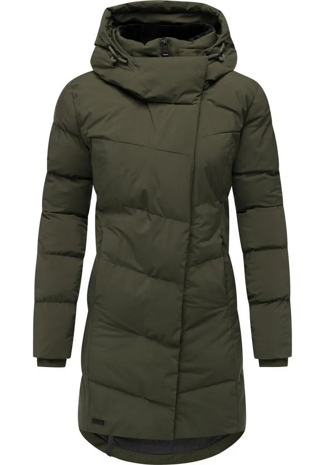 ragwear ragwear Wintermantel Pavla Soft YOUMODO Wasserdichter Steppmantel mit Fleecekragen, Grün, – Produktbild 2 von 3