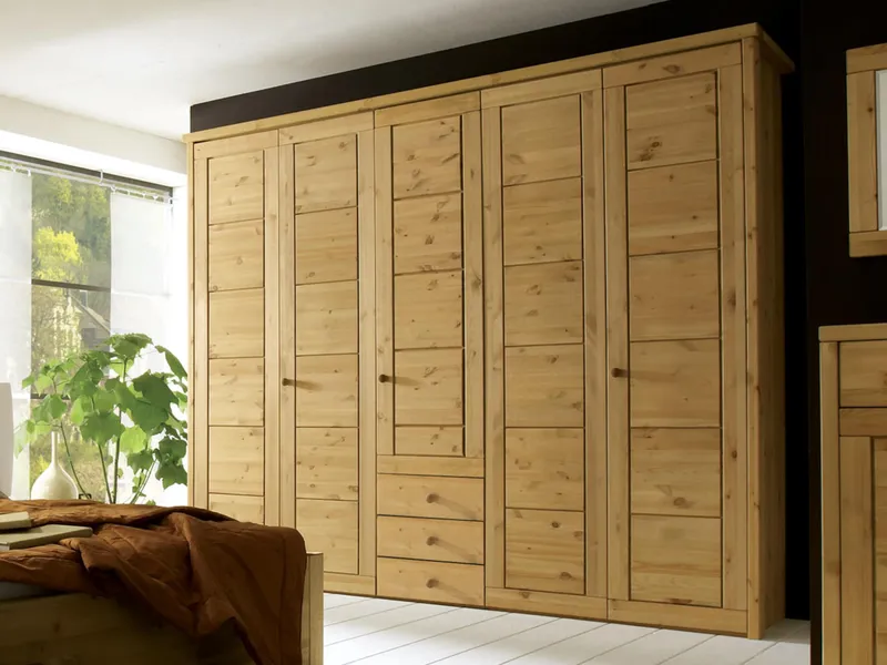 allnatura allnatura Drehtüren-Kleiderschrank "Mascella" | 4-türig | ohne Schublade | gelaugt/geölt, Natur, – Produktbild 2 von 2