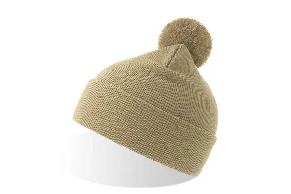 Atlantis Headwear Atlantis Headwear Atlantis Wind Beanie Mütze Bommelmütze 8 Farben, Beige, – Produktbild 2 von 2