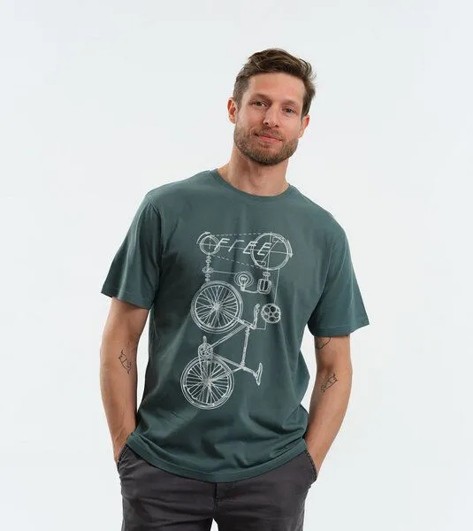 Gary Mash GARY MASH T-Shirt Freecycle#2 aus Biobaumwolle, Blaugrün, – Produktbild 4 von 4