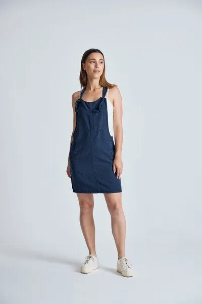 Flax and Loom Flax and Loom Leinen Latzkleid Peggy, Navy (blau), – Produktbild 1 von 8
