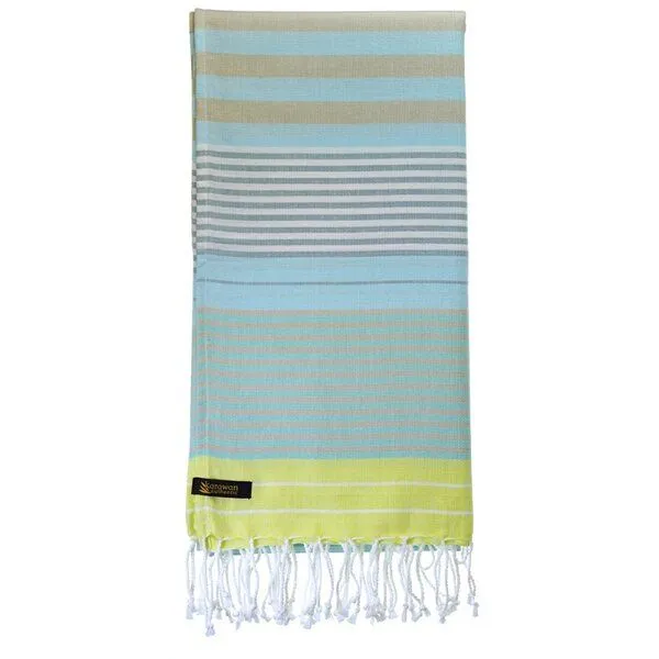 Karawan authentic Karawan authentic Fouta Hammamtuch aus Biobaumwolle SUD Kollektion, Sunny lime, – Produktbild 3 von 4