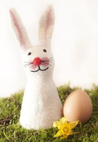short'n'pietz short'n'pietz Hase als handgefilzter Eierwärmer, Weiß, – Produktbild 1 von 1