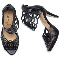 Will s Vegan Shop Will's Vegan Shop Laserschnitt schwarze High Heels, Schwarz, – Produktbild 1 von 1
