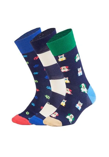 DillySocks DillySocks Socken „Good Dog Energy“, Schwarz,dunkelblau,baige, – Produktbild 1 von 4