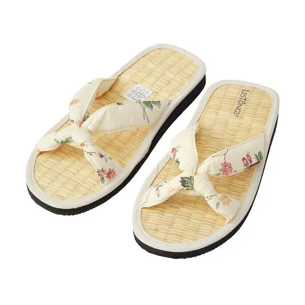 Les Tôngs Les Tôngs Juncus-K Flower Zimtlatschen vegane Zimtsohle Flip Flops, Cremeweiß, – Produktbild 1 von 4