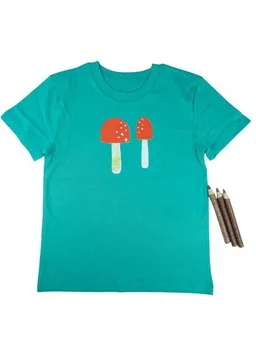 MelaDi Meladi Kinder Shirt aus Biobaumwolle - Pilze auf Grün – Produktbild 1 von 1