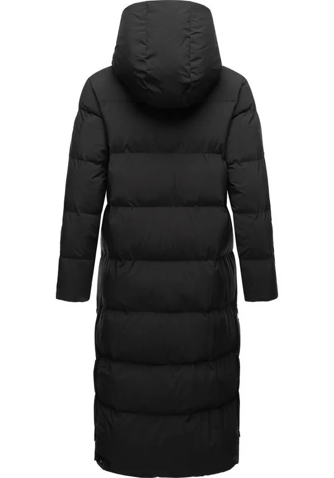ragwear ragwear Wintermantel Patrise Extralanger Damen Winter Steppmantel mit Gehschlitzen, Schwarz, – Produktbild 3 von 4