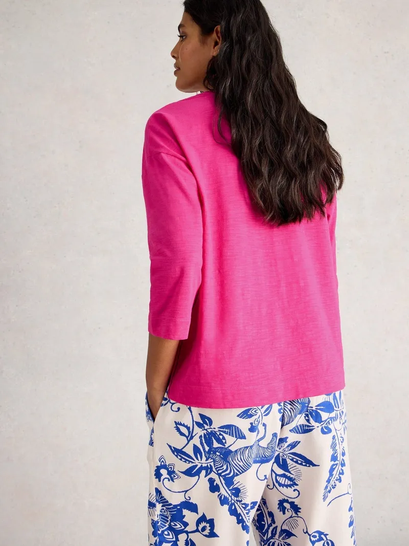 White Stuff Jerseytop Mia - S, Leuchtend rosa, – Produktbild 4 von 4