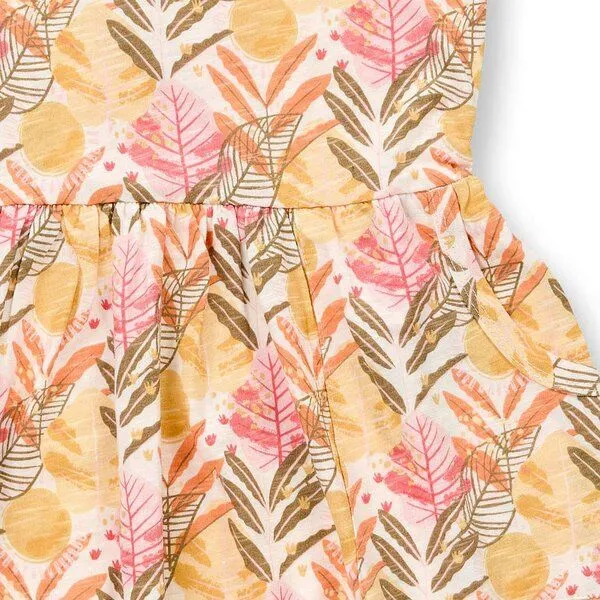 Sense Organics Sense Organics Mädchenkleid mit Blätterdruck, Modell KOBI, Tropenblätterdruck, – Produktbild 3 von 3