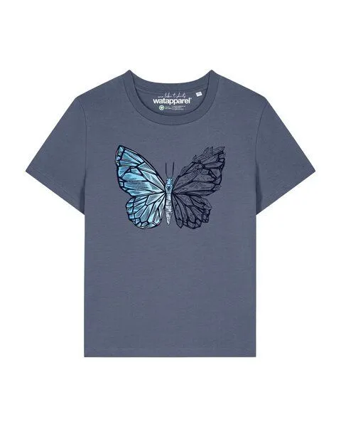 watapparel watapparel T-Shirt Frauen Crystal Butterfly, Blue grey, – Produktbild 1 von 2