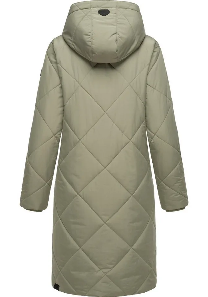 ragwear ragwear Steppmantel Rebela stylischer Winterparka mit abnehmbarer Kapuze, Gelb|grün, – Produktbild 3 von 4