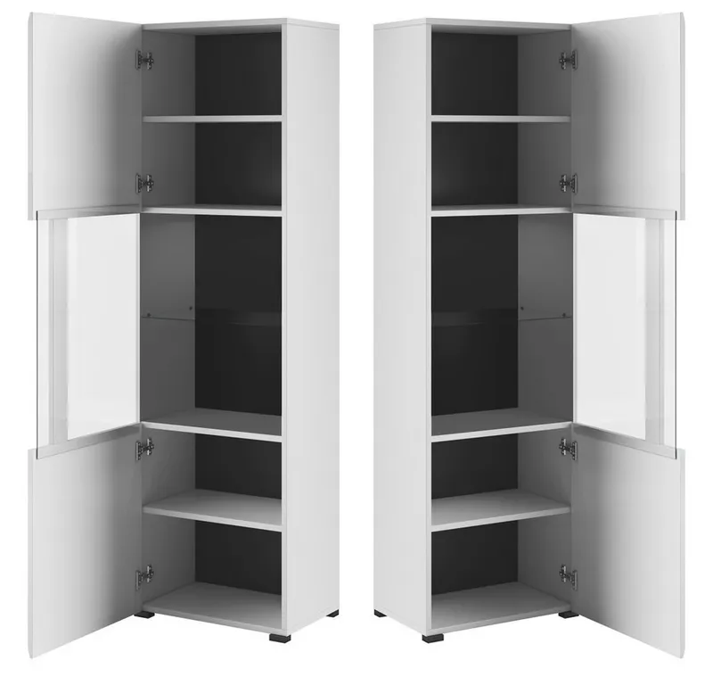 Lomadox Wohnzimmer-Set TURDA-83, (Mega-Spar-Set, 6-St., 6-tlg), weiß mit Absetzungen in schwarz 320/204/50 cm, Weiß, – Produktbild 5 von 5
