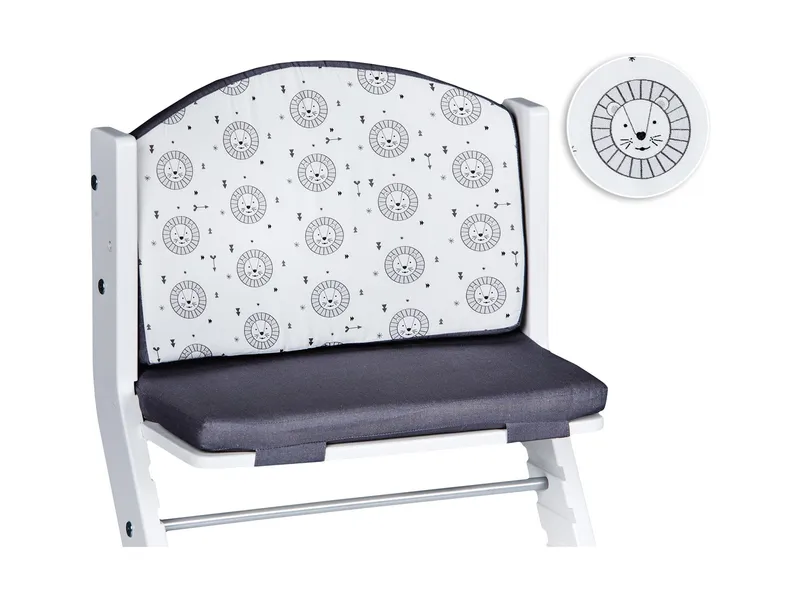 tiSsi® Sitzpolster für Kinderhochstuhl, Sitzverkleinerer 40 x 26 x 4 cm, 38 x 26 x 4 cm, grau lion, Grau, – Produktbild 1 von 2