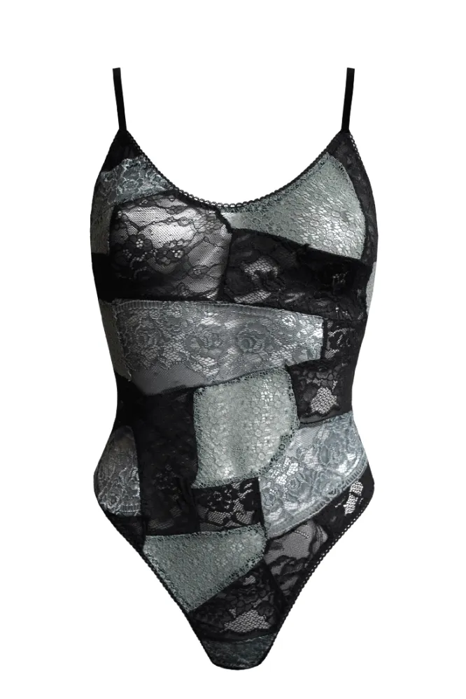 Anekdot Anekdot Damen vegan Bodysuit Bouquet Jade Hellgrün, Schwarz, – Produktbild 2 von 2