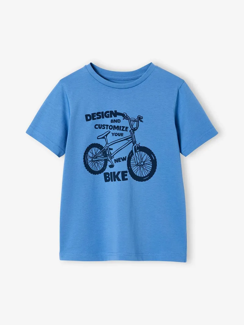 Vertbaudet T-Shirt mit Print für Jungen BASIC mittel, Mittelblau, – Produktbild 1 von 2