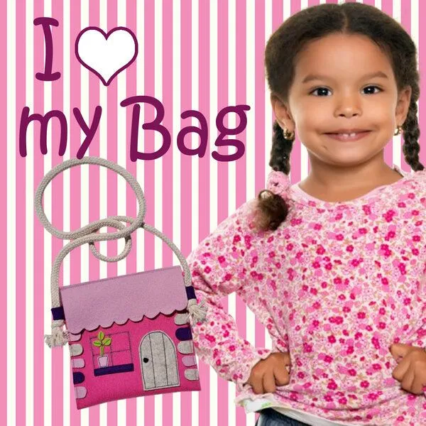 Frida Frida Kindertasche Haus pink Wollfilz – Produktbild 3 von 3