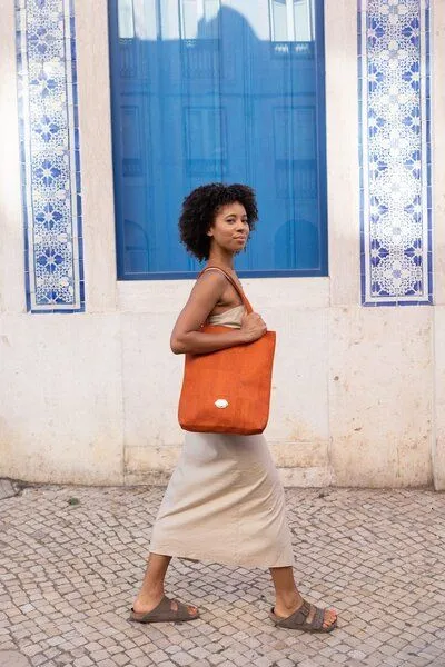 MATES OF NATURE MATES OF NATURE Korktasche Shopper – Große Handtasche aus Kork, Papaya (orange), – Produktbild 4 von 4