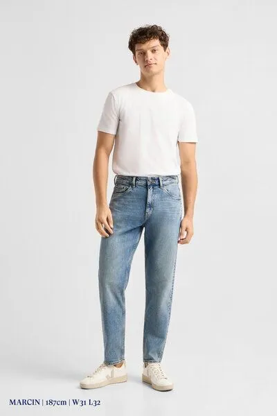 DAWN RISE Relaxed Tapered Minimal Stretch - Basic - Ice Blue - Ice Blue / 34 / 32 – Produktbild 3 von 5