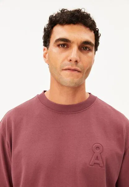 ARMEDANGELS Armedangels Logo Heavy Cotton Herren T-Shirt aus recyceltem Baumwoll-Mix, Velvet ember, – Produktbild 5 von 6