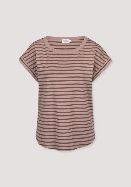 hessnatur hessnatur Light Slub Streifen T-Shirt Relaxed aus reiner Bio-Baumwolle, Rosé, – Produktbild 5 von 5