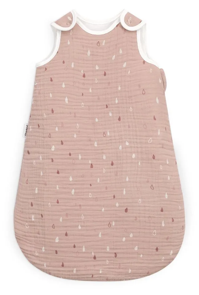 Ehrenkind Babyschlafsack Musselin Ganzjahresschlafsack Rund, 2.5 TOG (mit atmungsaktiver Bio-Baumwolle), für guten Schlaf zu jeder Jahreszeit, Rosé tropfen, – Produktbild 2 von 5