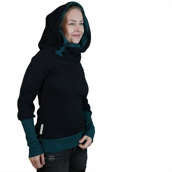 liebewicht liebewicht Kapuzenpullover KapOn schwarz/grün in 2 Längen nach Wahl – Produktbild 6 von 8