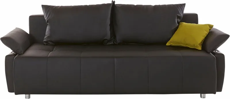 COLLECTION AB Schlafsofa Funtastic, B: 212 cm, Liegefl. 145x187 cm, Armteilverstellung, Schlaffunktion, Bettkasten & Zierkissen, Gästebett mit Federkern, Braun, – Produktbild 3 von 5