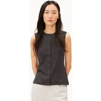 ARMEDANGELS ARMEDANGELS RIB BUTTON Damen Top aus Bio-Baumwoll Mix, Dark steel, – Produktbild 2 von 5