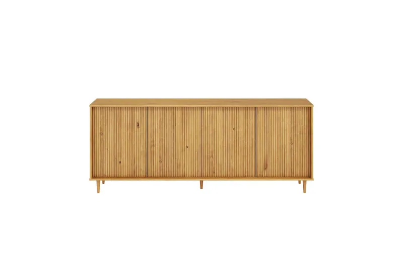 OTTO home Sideboard Malmedy Front mit gefrästen Rillen, Kommode aus massivem Kiefernholz, Push-to-open, FSC, Breite 200 cm, Beige, – Produktbild 2 von 4