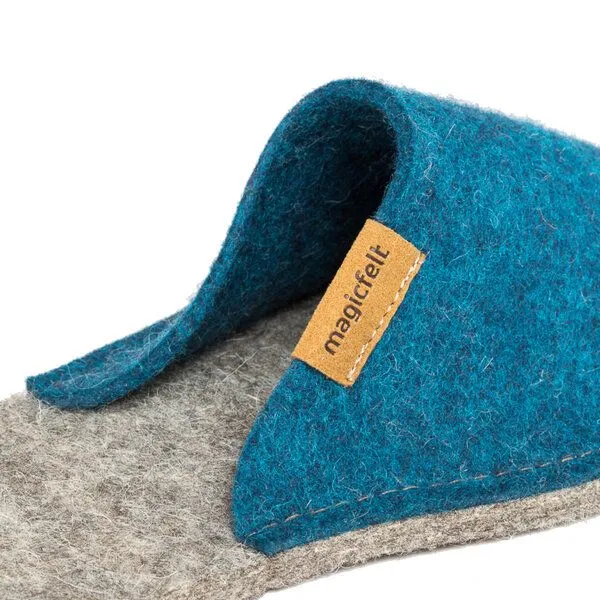Magicfelt Magicfelt Wollfilz-Pantoffel Unisex 770, Blau(petrol), – Produktbild 4 von 4