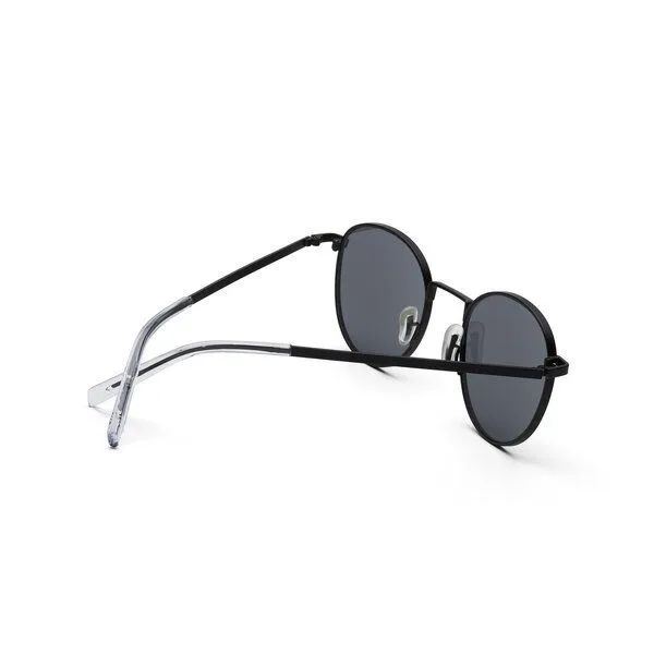 TAKE A SHOT TAKE A SHOT Runde Schmale Edelstahl Sonnenbrille für Damen und Herren - ARIN Kollektion, Schwarz (schwarz / grau), – Produktbild 2 von 4