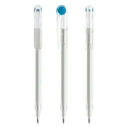 prodir prodir® Drehkugelschreiber DS1 TFF Twist, blaue Mine, klar/cyanblau, Weiß / hellblau, – Produktbild 1 von 1