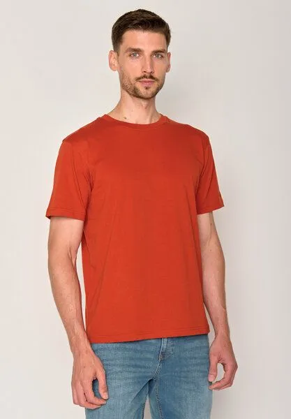GreenBomb GREENBOMB Basic Fusion - Lässiges Oversize-T-Shirt aus Bio-Baumwolle / GOTS / Fair & Vegan, Rot (lehmrot), – Produktbild 1 von 4