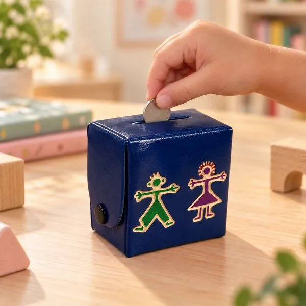 Janselo Harmony Kinder-Spardose aus Shanti-Leder in Blau – Produktbild 4 von 4
