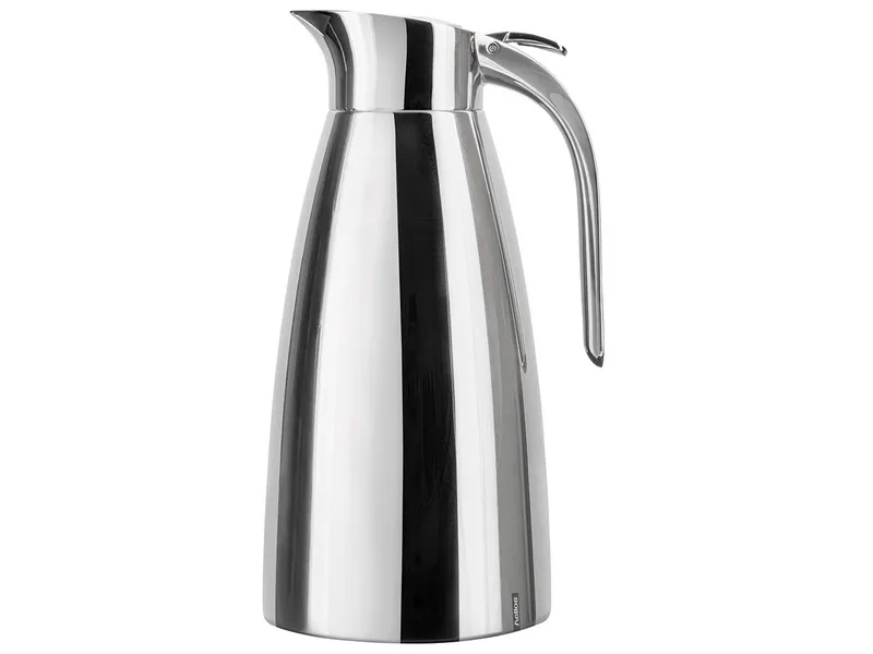 helios Isolierkanne "Diamant" mit Klappverschluss, spülmaschinenfest, 1 l, Silber, – Produktbild 1 von 1