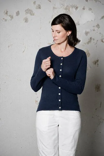 HempAge HempAge Damen Cardigan Carina, Navy, – Produktbild 3 von 3