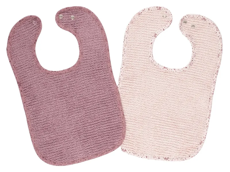 Wörner Südfrottier Wörner Südfrottier Druckknopflätzchen Bio-Baumwolle 2er-Set 26 x 40 cm, Rosa, pink, – Produktbild 1 von 2