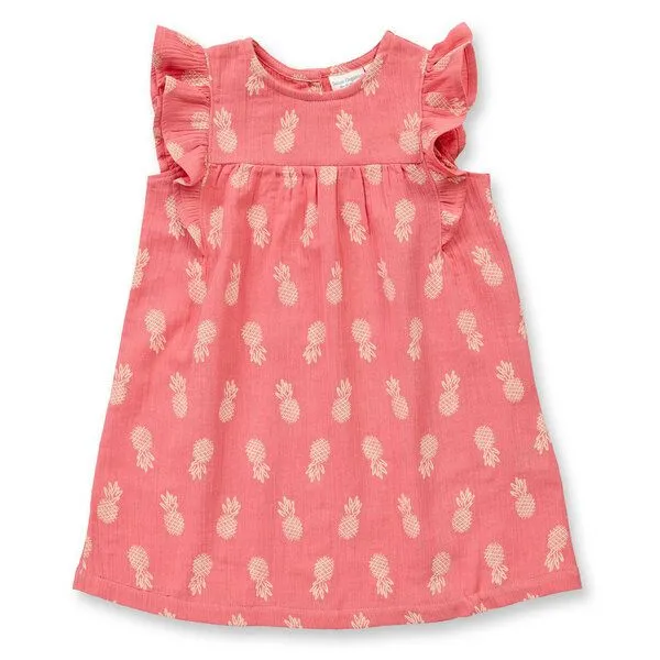 Sense Organics sense-organics Kinder Sommerkleid Muslin Bio Baumwolle Ananasdruck, Pink peach, – Produktbild 1 von 1