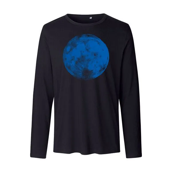 HANDGEDRUCKT HANDGEDRUCKT "Supermond" Männer Longsleeve, Black, – Produktbild 2 von 2
