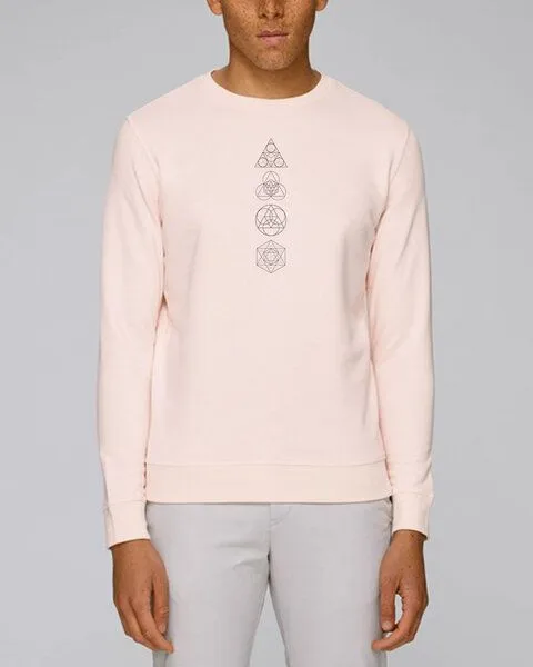 Human Family Human Family Bio Unisex Rundhals-Sweatshirt - "Araise - Geometric Line", Candy-pink (rosa), – Produktbild 2 von 3