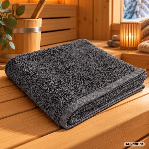 VEGAN home Saunatuch | 100% Bio-Baumwolle | 100x200cm | Verschiedene Farben, Graphit, – Produktbild 1 von 2