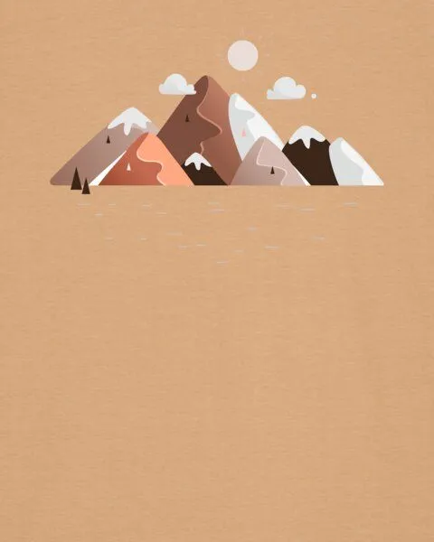 watapparel watapparel T-Shirt Unisex Mountains & Moon, Latte, – Produktbild 3 von 3