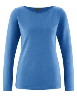 HempAge Hempage Damen vegan Langarm Top In Ozeanblau – Produktbild 1 von 1