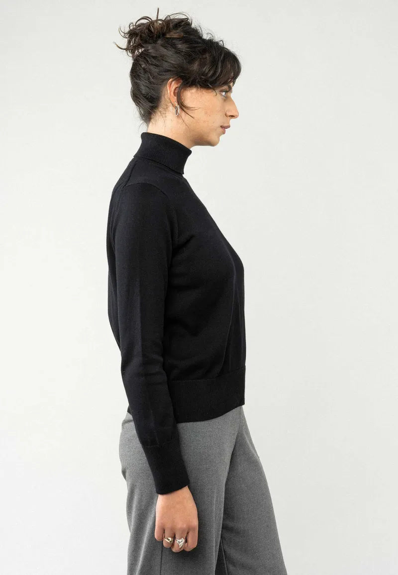 MELA MELA Damen vegan Rollkragenpullover Mayura, Schwarz, – Produktbild 1 von 2