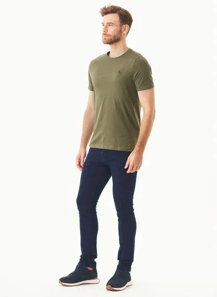 ORGANICATION ORGANICATION T-Shirt aus Bio-Baumwolle mit Kompass-Print, Grün(military olive), – Produktbild 2 von 4