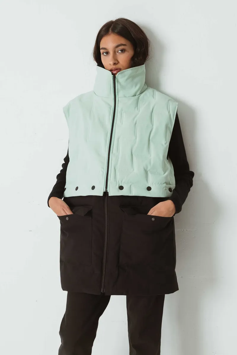 SKFK SKFK Damen vegan Jacke Dione Ärmellos Grün, Hellgrün, – Produktbild 2 von 2