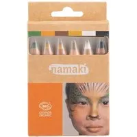 Namaki Kinder Bio Schminkstifte Set 6-teilig "Tierwelt" grün, orange, braun, gold, weiß, schwarz – Produktbild 1 von 1